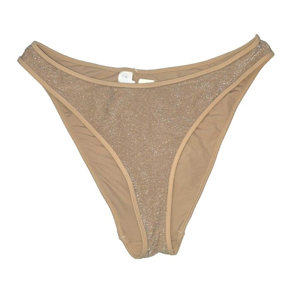 Aerie Cheekiest Swim Bathing Suit Bottom Gold Glitter Size XL NEW $29.95